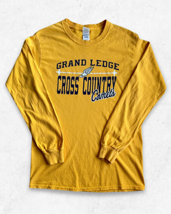 Camiseta de Manga Larga American Vintage Cross Country Comets Amarillo S - Segunda Mano