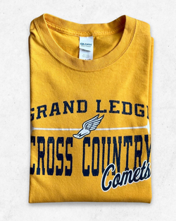 Camiseta de Manga Larga American Vintage Cross Country Comets Amarillo S - Segunda Mano