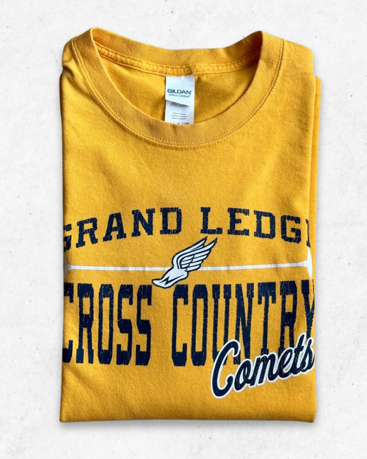 Camiseta de Manga Larga American Vintage Cross Country Comets Amarillo S - Segunda Mano