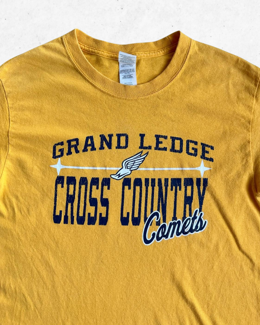 Camiseta de Manga Larga American Vintage Cross Country Comets Amarillo S - Segunda Mano