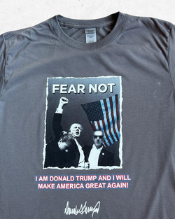 Camiseta American Vintage Donald Trump Fear Not Gris M
