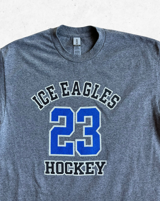 Camiseta American Vintage Ice Eagles Hockey Gris M - Segunda Mano