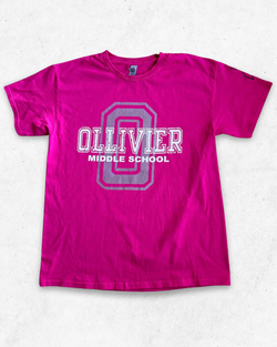 Camiseta American Vintage Ollivier Middle School Fucsia L - Segunda Mano