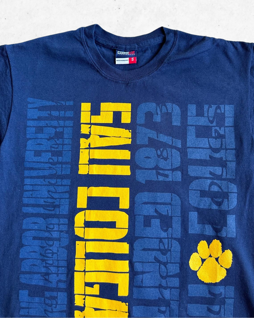 Camiseta American Vintage Spring Arbor University Azul Marino S - Segunda Mano