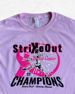 Camiseta American Vintage Strike Out Breast Cancer Rosa M - Segunda Mano