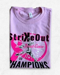Camiseta American Vintage Strike Out Breast Cancer Rosa M - Segunda Mano