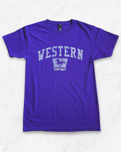 Camiseta American Vintage Western Mustangs Morado S - Segunda Mano