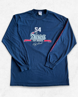 Camiseta de Manga Larga NFL New England Patriots 54 Tedy Bruschi Azul Marino L - Segunda Mano