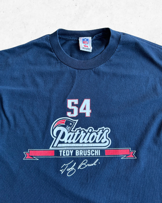 Camiseta de Manga Larga NFL New England Patriots 54 Tedy Bruschi Azul Marino L - Segunda Mano
