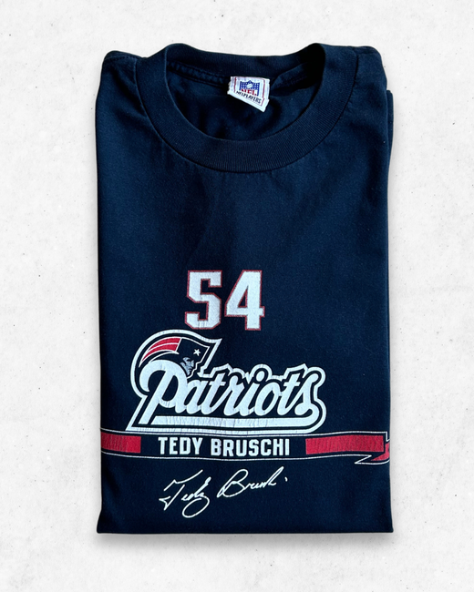 Camiseta de Manga Larga NFL New England Patriots 54 Tedy Bruschi Azul Marino L - Segunda Mano