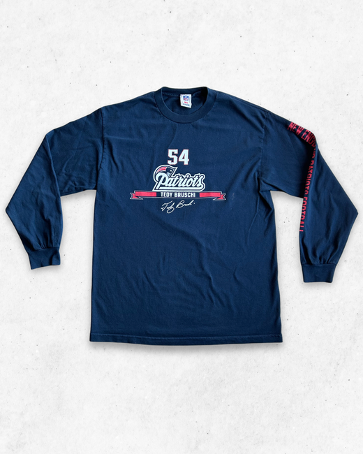 Camiseta de Manga Larga NFL New England Patriots 54 Tedy Bruschi Azul Marino L - Segunda Mano