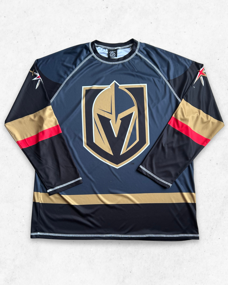Camiseta de Manga Larga NHL Vegas Golden Knights Gris y Negro XL