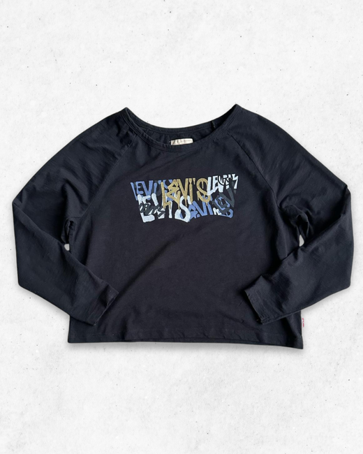 Camiseta de Manga Larga Levis Crop Mujer Negro S