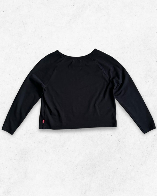 Camiseta de Manga Larga Levis Crop Mujer Negro S - Segunda Mano