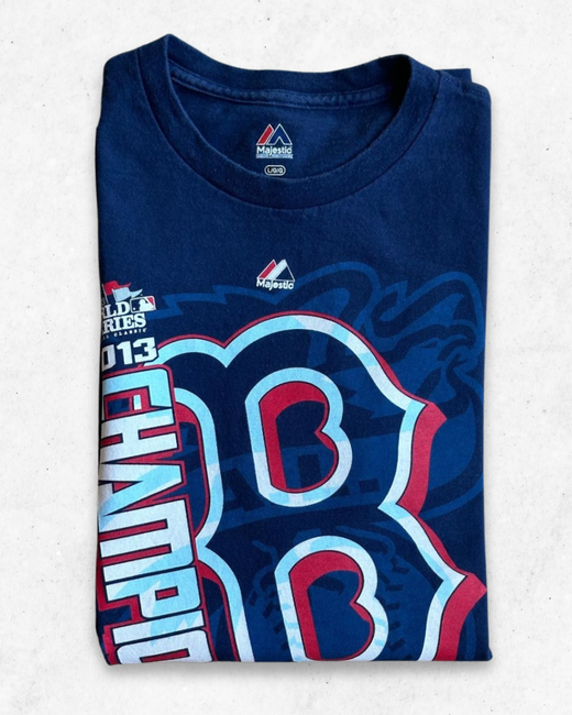 Camiseta MLB Boston Red Sox Champions 2013 Azul Marino L