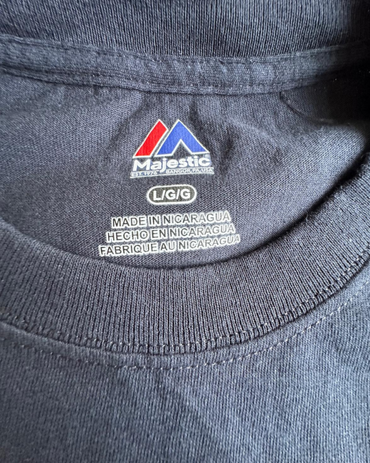 Camiseta MLB Chicago Cubs Champions World Series 2016 Negro L