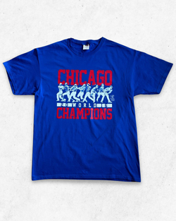 Camiseta MLB Chicago Cubs World Champions 2016 Azul L - Segunda Mano