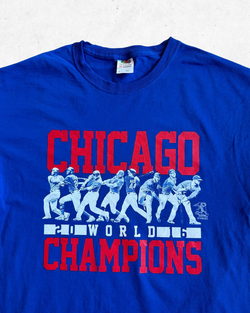 Camiseta MLB Chicago Cubs World Champions 2016 Azul L - Segunda Mano