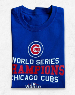 Camiseta MLB Chicago Cubs World Series Champions 2016 Azul L - Segunda Mano