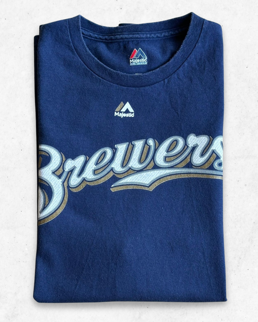 Camiseta MLB Milwaukee Brewers 21 Shaw Azul Marino L