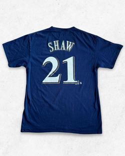 Camiseta MLB Milwaukee Brewers 21 Shaw Azul Marino L