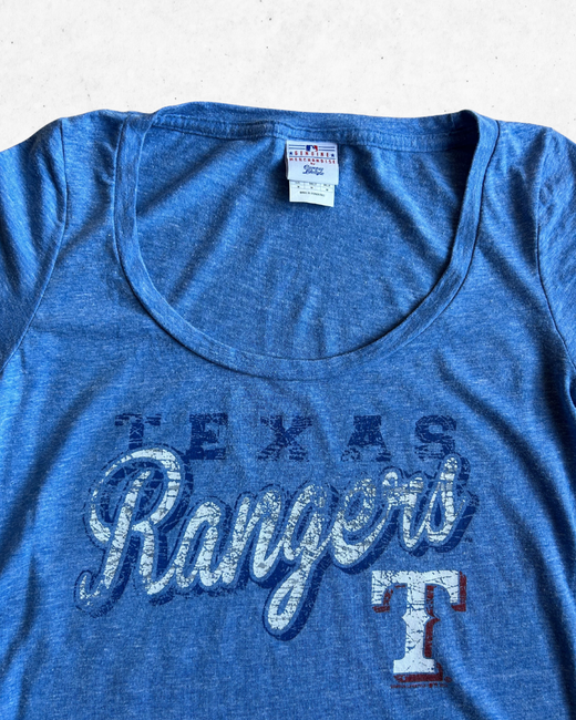 Camiseta MLB Texas Rangers Mujer Azul Claro M - Segunda Mano