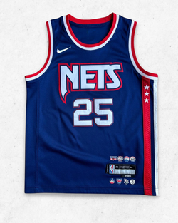 Camiseta NBA Nike Brooklyn Nets 25 Vicent Niños Azul M - Segunda Mano