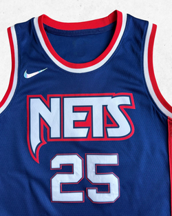 Camiseta NBA Nike Brooklyn Nets 25 Vicent Niños Azul M - Segunda Mano