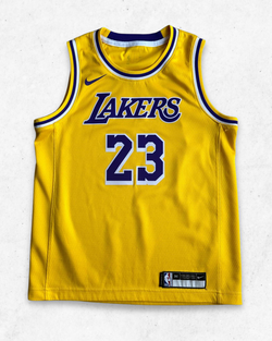 Camiseta NBA Nike Los Ángeles Lakers 23 Lebron James Amarillo talla M - Segunda Mano