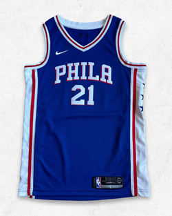 Camiseta NBA Nike Philadelphia 76ers 21 Joel Embiid Azul S - Segunda Mano