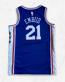 Camiseta NBA Nike Philadelphia 76ers 21 Joel Embiid Azul S - Segunda Mano