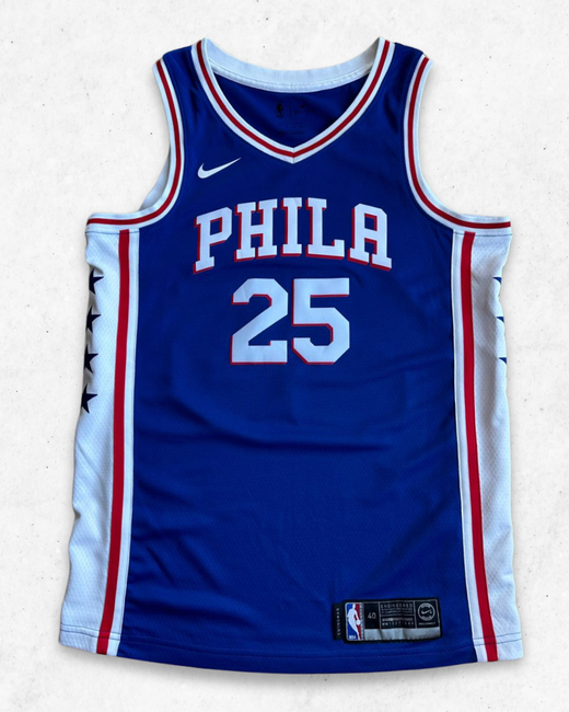 Camiseta NBA Nike Philadelphia 76ers 25 Ben Simmon Azul S