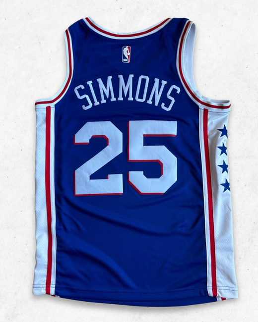 Camiseta NBA Nike Philadelphia 76ers 25 Ben Simmon Azul S - Segunda Mano