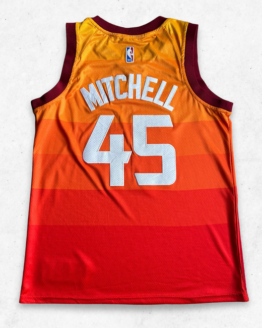 Camiseta NBA Nike Utah Jazz 45 Mitchell Naranja L