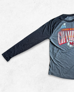 Camiseta de Manga Larga NFL Kansas City Chiefs Super Bowl LVII Champions Gris XL