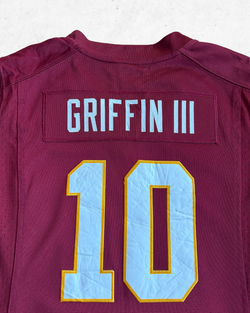 Camiseta NFL Nike Washington Redskins 10 Robert Griffin III Mujer Burdeos L