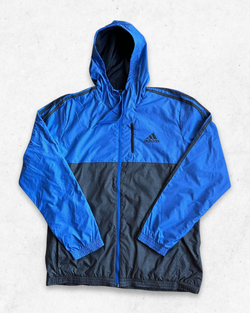Cortavientos Adidas Azul y Gris L - Segunda Mano