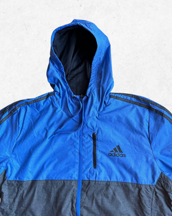 Cortavientos Adidas Azul y Gris L - Segunda Mano