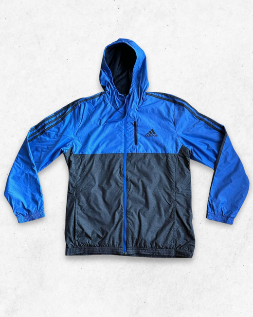 Cortavientos Adidas Azul y Gris L - Segunda Mano