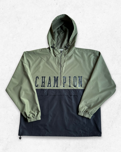 Cortavientos Champion Verde y Negro XL - Segunda Mano