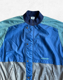 Chaqueta Vintage Adidas Retro 80s Hombre Azul Marino, Gris y Azul M - Segunda Mano