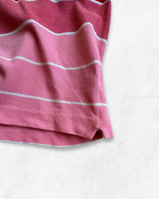 Polo Lacoste Mujer de rayas Coral, Rosa y Rojo S