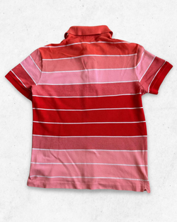 Polo Lacoste Mujer de rayas Coral, Rosa y Rojo S
