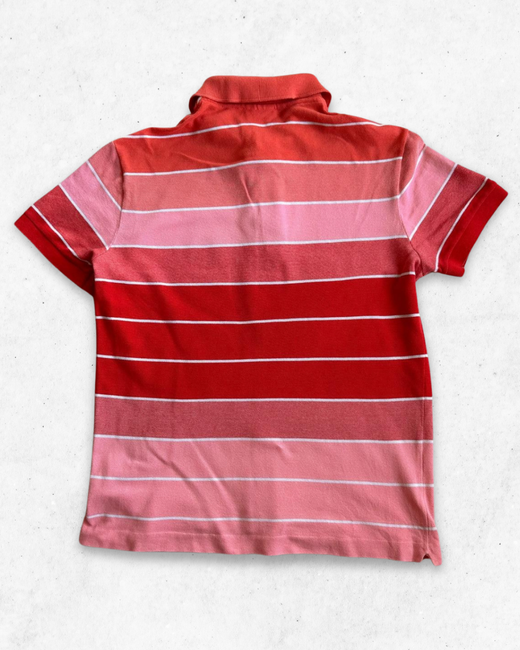 Polo Lacoste Mujer de rayas Coral, Rosa y Rojo S