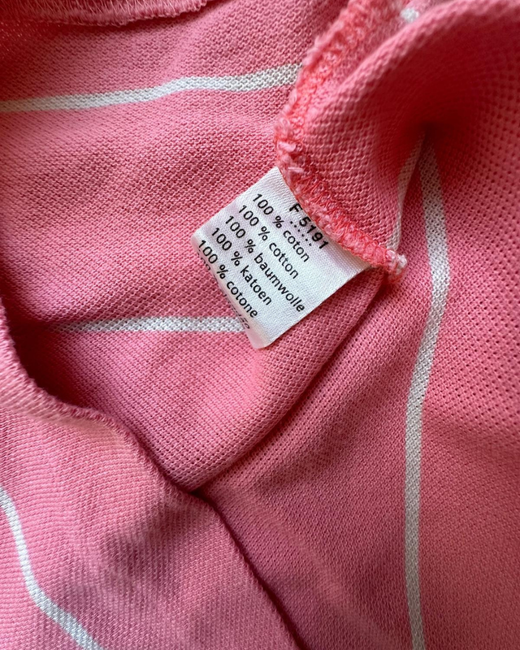 Polo Lacoste Mujer de rayas Coral, Rosa y Rojo S
