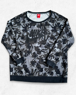 Sudadera Nike Militar Mujer Negro y Gris L - Segunda Mano